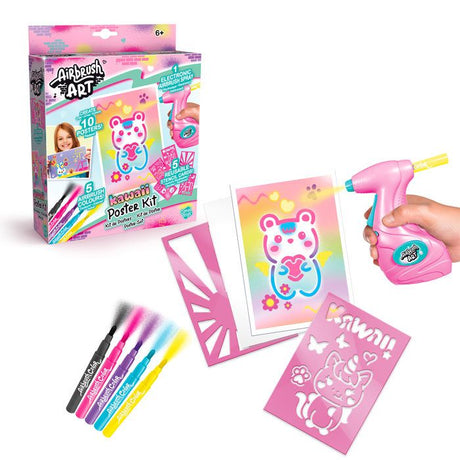 Kit de Création de Posters avec spray électronique, pochoirs et feutres - Airbrush Art - AIR 015 Canal Toys