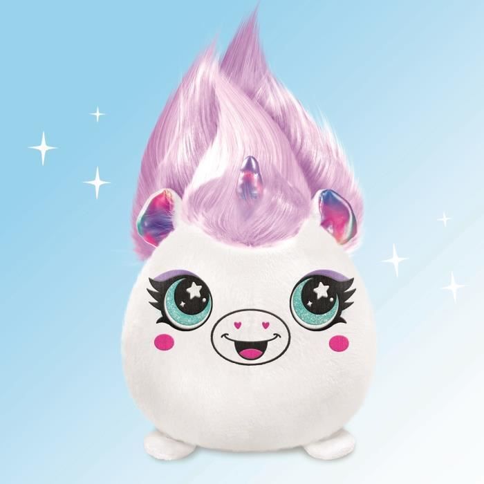 Peluche Squishy Hair'iffic  a coiffer et décorer avec spray électronique, feutres, - Airbrush Plush -AIR 040- aléatoire Canal Toys