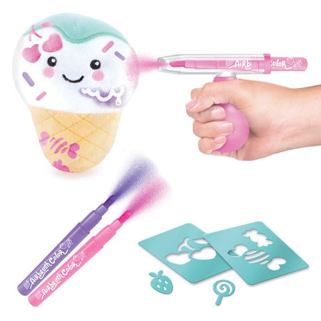 Canal Toys - Airbrush Plush - Mini peluche Food'tastic a décorer avec feutres parfumés et pochoirs - AIR 071