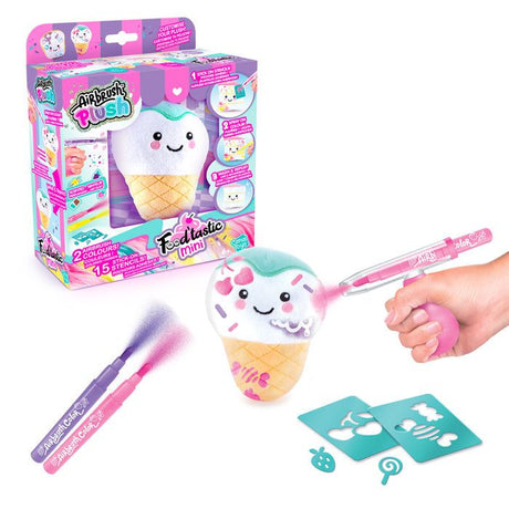 Canal Toys - Airbrush Plush - Mini peluche Food'tastic a décorer avec feutres parfumés et pochoirs - AIR 071