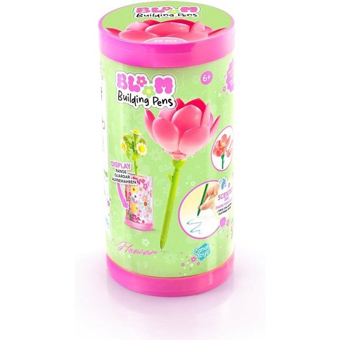 Canal Toys  BLOOM  Stylo Fleur a Construire  Encre pailletée et parfumée  6 fleurs a collectionner  BLM 001
