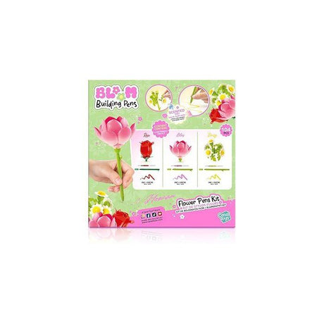 Stylo Fleur a Construire – Pack de 3 – Rose, Lotus et Marguerite - Encre pailletée et parfumée – BLM 002- Canal Toys - BLOOM