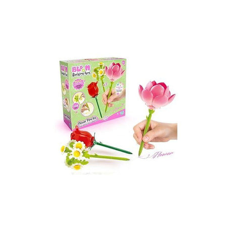 Stylo Fleur a Construire – Pack de 3 – Rose, Lotus et Marguerite - Encre pailletée et parfumée – BLM 002- Canal Toys - BLOOM