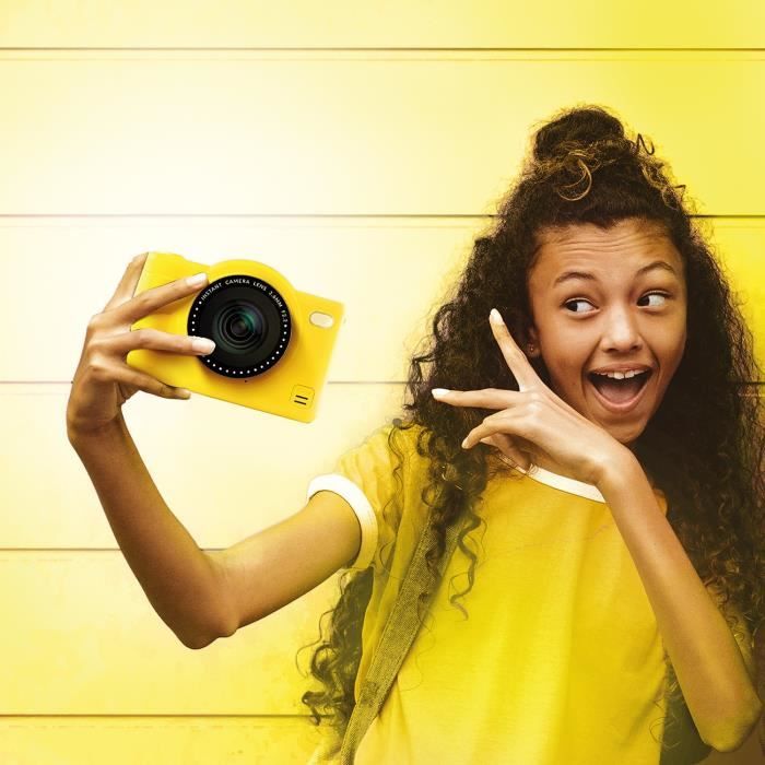 Appareil Photo Numérique Pop Couleur Jaune- Avec carte SD 8Go incluse- Photo Creator- CLK 040 Canal Toys