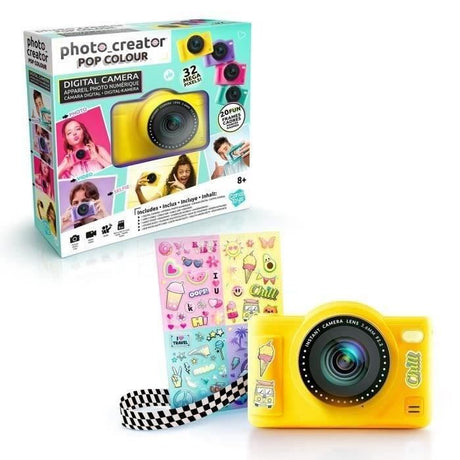 Appareil Photo Numérique Pop Couleur Jaune- Avec carte SD 8Go incluse- Photo Creator- CLK 040 Canal Toys