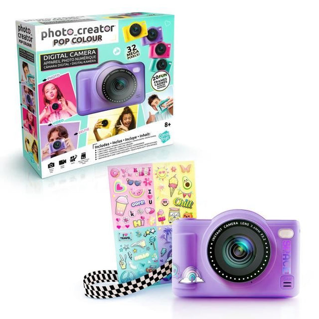 Appareil Photo Numérique Pop Couleur Violet- Avec carte SD 8Go incluse- Photo Creator - CLK 041 Canal Toys