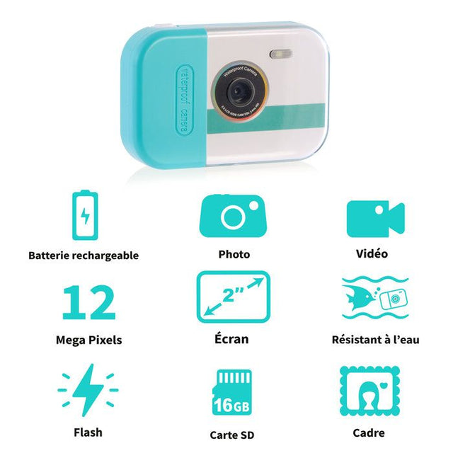 Appareil Photo Waterproof – Étanche jusqu'a 3 metres – Avec carte SD incluse – CLK 079 Canal Toys – Photo Creator