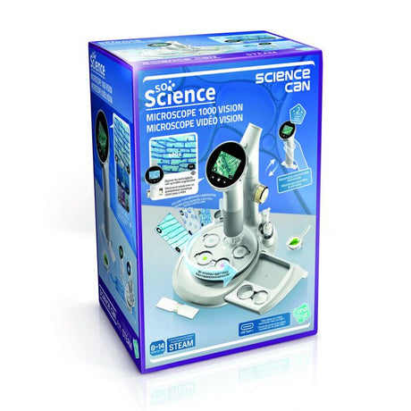 Canal Toys - So Science - Microscope vidéo Vision 1000 avec écran intégré, base rotative et capture photo/vidéo - COS 007