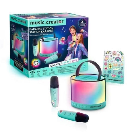 Mini Station Karaoké - Enceinte lumineuse avec 2 microphones sans fil Music Creator  - INF 044 Canal Toys