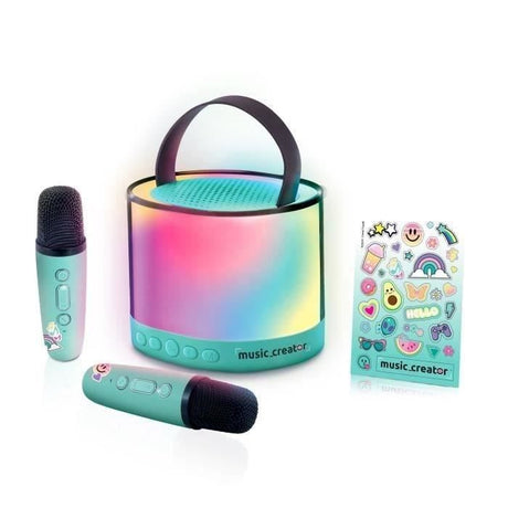Mini Station Karaoké - Enceinte lumineuse avec 2 microphones sans fil Music Creator  - INF 044 Canal Toys