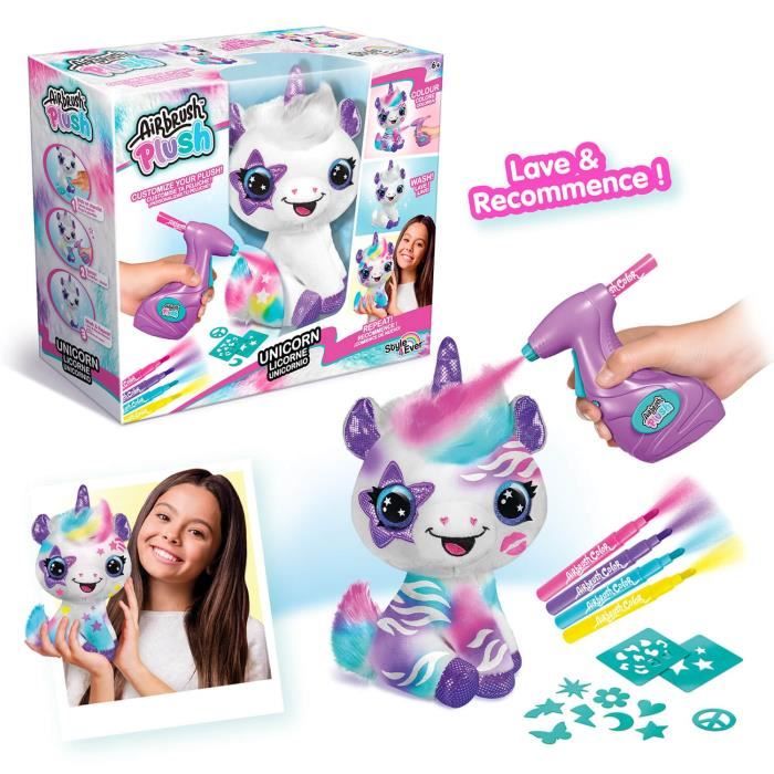 Canal Toys Peluche a personnaliser Licorne - Airbrush électrique avec pochoirs et feutres