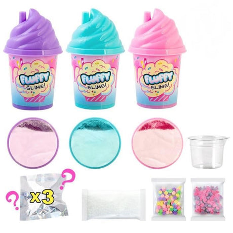 SO DIY So Slime Fluffy - Lot de 3 Slime Shakers Fluffy parfumés - Découvre une nouvelle texture de slime ! - SSC 101 - 6 ans et +