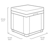 Table-pouf de jardin Keter - ALLIBERT by KETER - Cube avec coussin - Gris graphite - 47,1 L