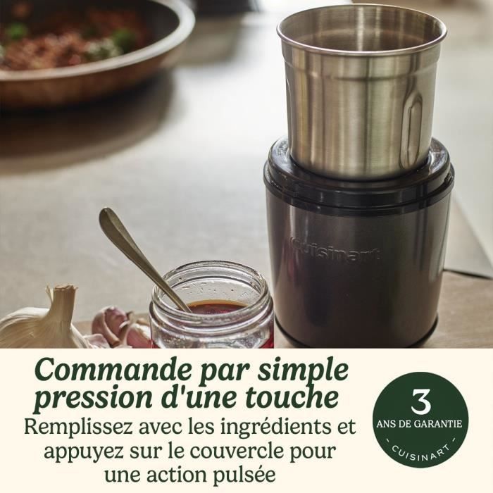 Moulin a épices - CUISINART - Fonctionne par impulsion - 2 bols avec couvercle - Bleu nuit