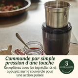 Moulin a épices - CUISINART - Fonctionne par impulsion - 2 bols avec couvercle - Bleu nuit