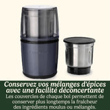 Moulin a épices - CUISINART - Fonctionne par impulsion - 2 bols avec couvercle - Bleu nuit