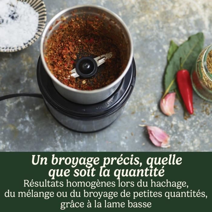 Moulin a épices - CUISINART - Fonctionne par impulsion - 2 bols avec couvercle - Bleu nuit