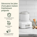 Sorbetiere CUISINART - ICE21E - Capacité 1,4L - Préparation rapide en 25min - 35W