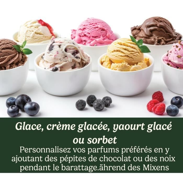 Sorbetiere CUISINART - ICE21E - Capacité 1,4L - Préparation rapide en 25min - 35W