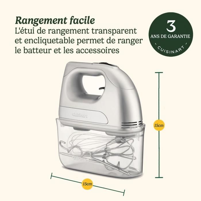Batteur électrique - CUISINART - HM7U/E POWER ADVANTAGE 7 Speed - 200 W - 7 vitesses - Blanc
