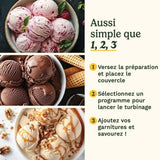 Sorbetiere CUISINART - ICE90E - Capacité 950ml - Préparation rapide en 40min - 100W