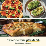 Friteuse sans huile CUISINART - Airfryer AFT13XSSE - Capacité 13,6L - Double cuves + 1 tiroir - Noir / Inox - 2400W