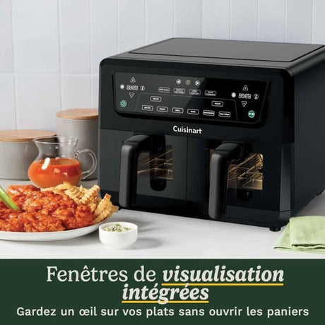 Friteuse sans huile CUISINART - Airfryer AFD10XBLE - Capacité 10,4L - Double cuves - Noir - 2400W