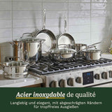 Batterie de cuisine - Tous feux dont induction - CUISINART - 77-11G - Acier inoxydable - 11 pieces