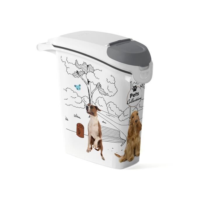 Boîte de conservation pour aliments - CURVER - PetLife - 10 kg - Blanc - Plastique