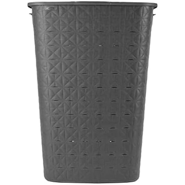 Corbeille a Linge - CURVER - Softex - 56L - 70% recyclé - 59 x 43 x 34 cm - Gris