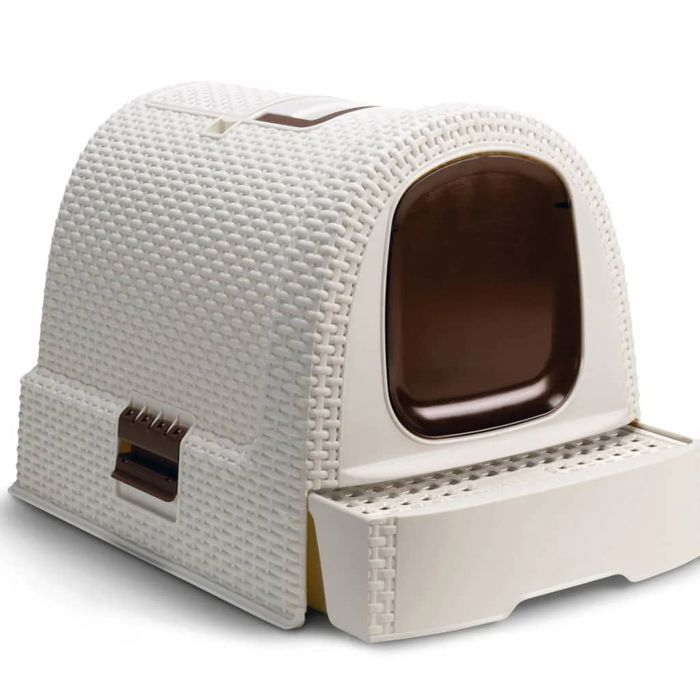 Curver Bac a litiere pour chats 51x38,5x39,5 cm Blanc