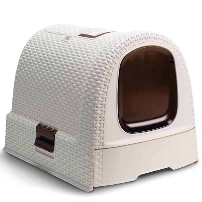 Curver Bac a litiere pour chats 51x38,5x39,5 cm Blanc