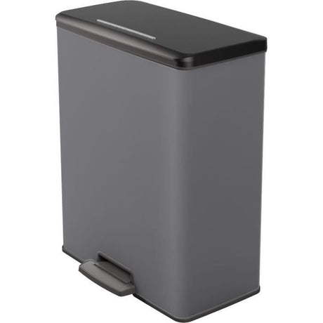 Poubelle a Pédale Rectangle - DECO BIN - 65 L - Anthracite - Curver