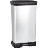 Poubelle a Pédale - 50 L - Aspect Métal - Curver