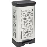 Curver 205873 Décor Kitchen Poubelle Ã Pédale Rectangulaire Polypropylene Argent 39 x 29 x 73 cm...
