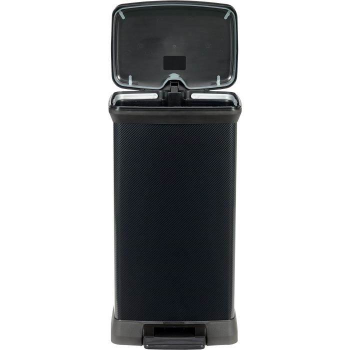 Poubelle a Pédale - 50 L - Noir Carbone - Curver