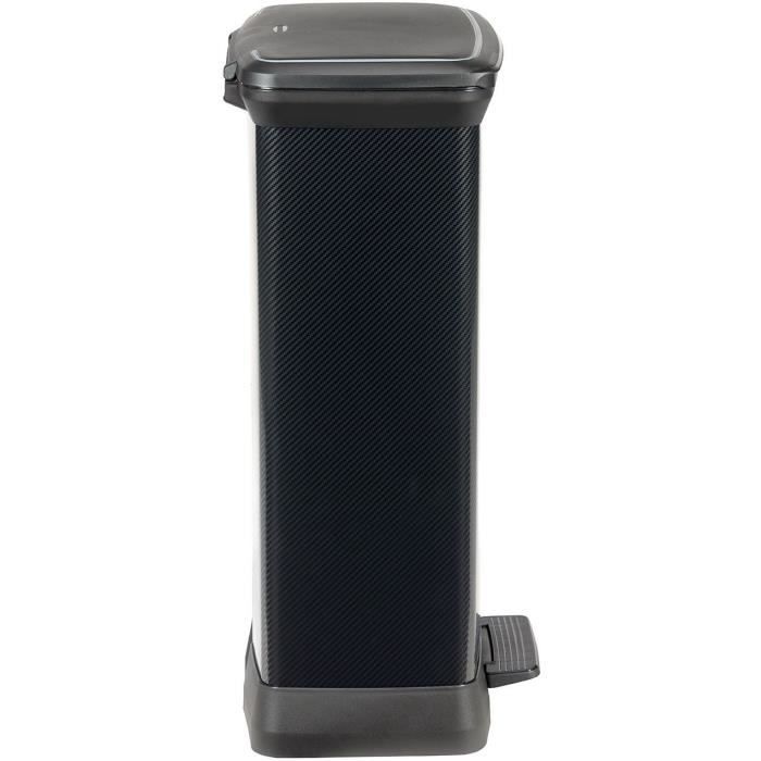 Poubelle a Pédale - 50 L - Noir Carbone - Curver