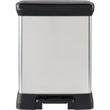 Poubelle a Pédale Rectangulaire - DECO BIN - 30 L - Gris Métallisé - Curver