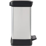 Poubelle a Pédale Rectangulaire - DECO BIN - 30 L - Gris Métallisé - Curver