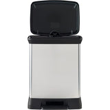 Poubelle a Pédale Rectangulaire - DECO BIN - 30 L - Gris Métallisé - Curver