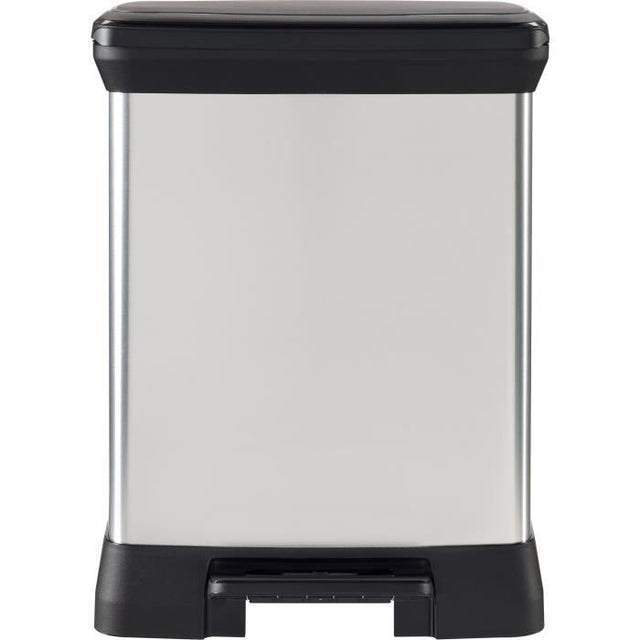 Poubelle a Pédale Rectangulaire - DECO BIN - 30 L - Gris Métallisé - Curver