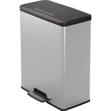 Poubelle a Pédale Rectangle - DECO BIN - 65 L - Gris Métallisé - Curver