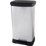 Poubelle a Pédale - DECO BIN DUO RECTANGLE - 46 L (23+23L) - Gris Métallisé - Curver