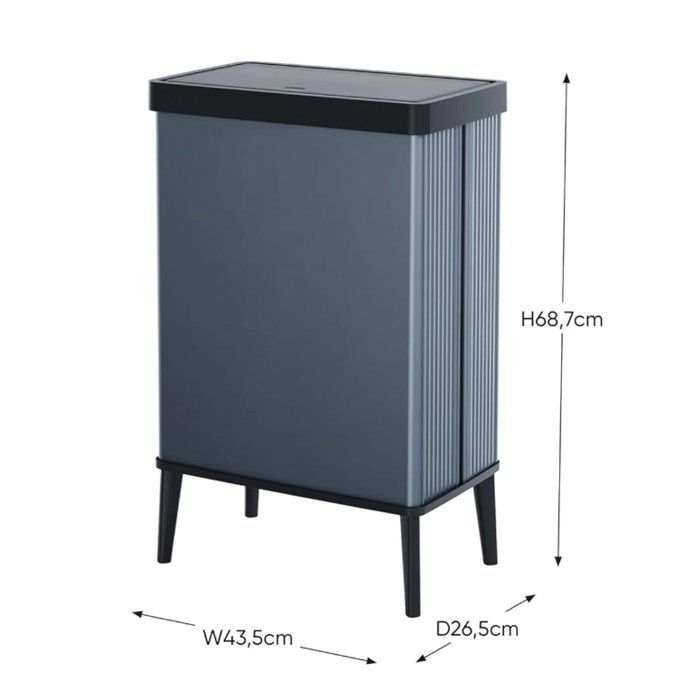 Poubelle sur Pied - VERTO - 54 L - Bleu Perle - Curver