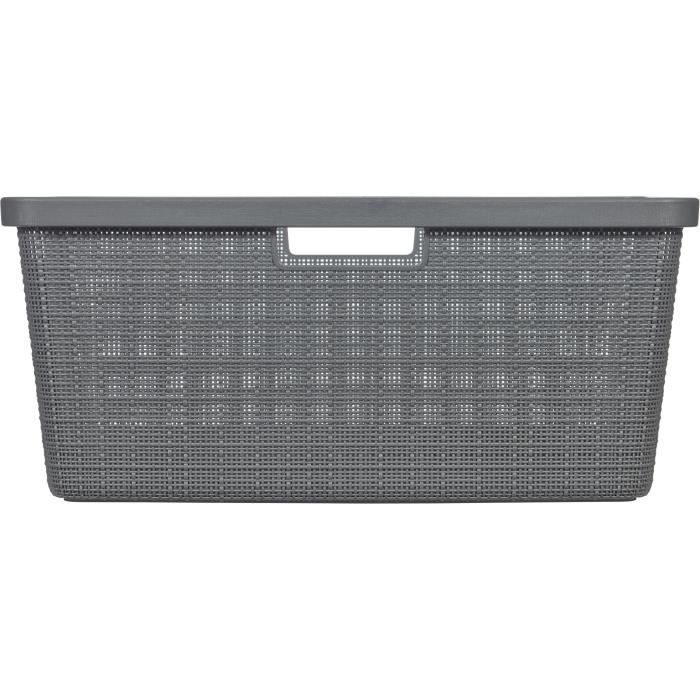 Corbeille a Linge - 46 L -  Jute - Anthracite - Curver