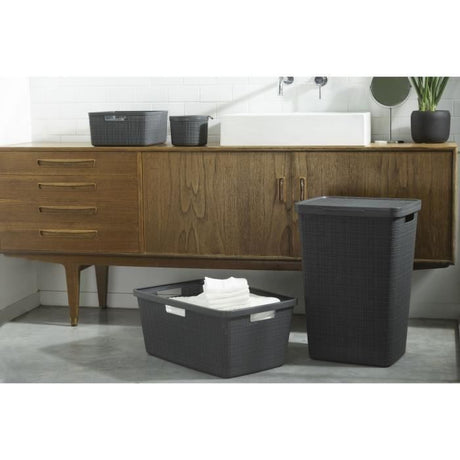 Corbeille a Linge - 46 L -  Jute - Anthracite - Curver
