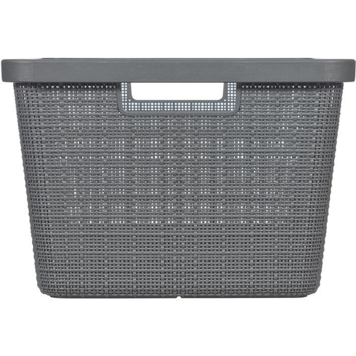 Corbeille a Linge - 46 L -  Jute - Anthracite - Curver