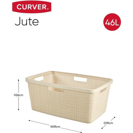 Corbeille a Linge - 46 L - Beige & Jute - Curver
