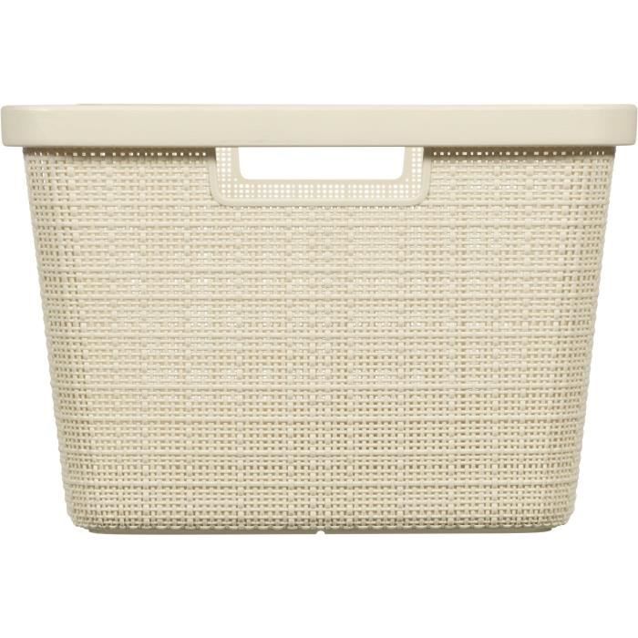 Corbeille a Linge - 46 L - Beige & Jute - Curver