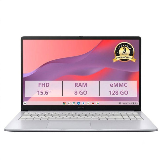 Ordinateur Portable ASUS Chromebook CX1505 : Chrome OS - 15,6 FHD - Intel N50 - RAM 8Go - 128Go eMMC